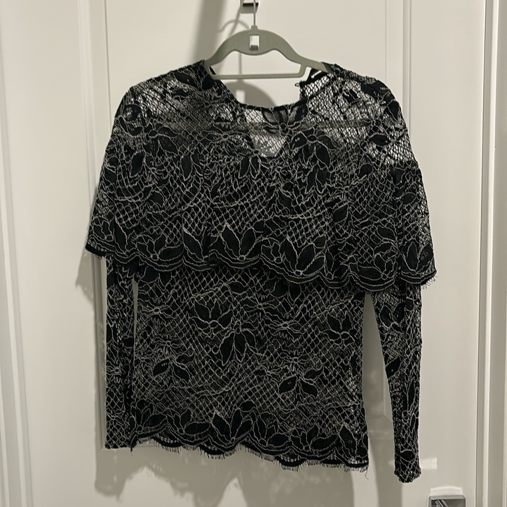 Black and white lace top